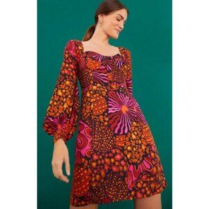 💕FARM RIO💕 Leopard Hearts Mini Dress ~ Leopard Hearts Black Large L NWT